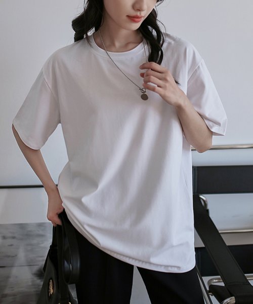 SEU(エスイイユウ)/オーバーサイズ Tシャツ ロンT 定番  ビッグTシャツ ゆったり 体型カバー 韓国ファッション SEU/img04