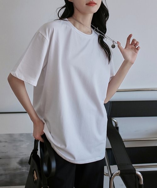 SEU(エスイイユウ)/オーバーサイズ Tシャツ ロンT 定番  ビッグTシャツ ゆったり 体型カバー 韓国ファッション SEU/img05