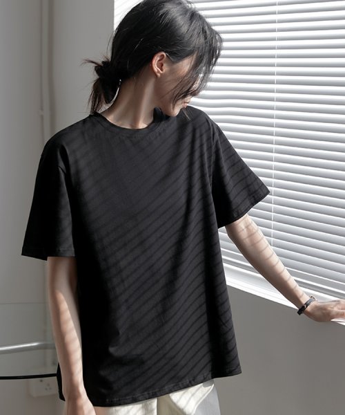 SEU(エスイイユウ)/オーバーサイズ Tシャツ ロンT 定番  ビッグTシャツ ゆったり 体型カバー 韓国ファッション SEU/img24