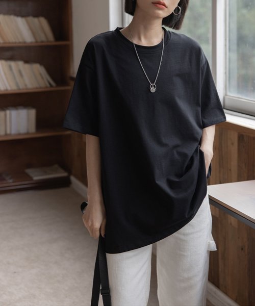 SEU(エスイイユウ)/オーバーサイズ Tシャツ ロンT 定番  ビッグTシャツ ゆったり 体型カバー 韓国ファッション SEU/img27