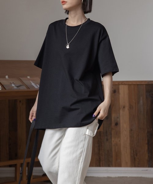 SEU(エスイイユウ)/オーバーサイズ Tシャツ ロンT 定番  ビッグTシャツ ゆったり 体型カバー 韓国ファッション SEU/img31