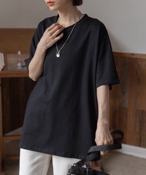 SEU(エスイイユウ)/オーバーサイズ Tシャツ ロンT 定番  ビッグTシャツ ゆったり 体型カバー 韓国ファッション SEU/img34
