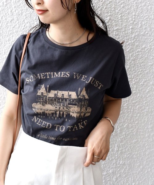 SHIPS WOMEN(シップス　ウィメン)/* オーガニックコットン アンティーク調 線画 TEE◇/img33