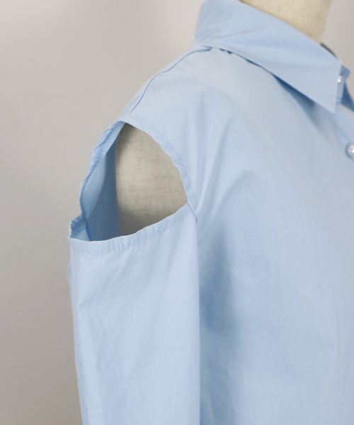 BLUEEAST(ブルーイースト)/ショート丈肩開きデザインシャツ/img27