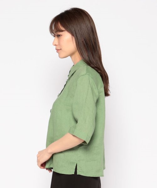 BENETTON (women)(ベネトン（レディース）)/リネン100％バックタック5分袖シャツ・ブラウス/img11