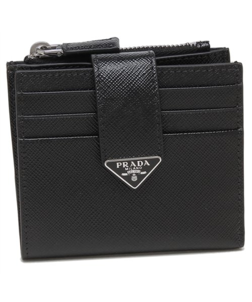 PRADA(プラダ)/プラダ 二つ折り財布 サフィアーノ トライアングルロゴ ブラック メンズ PRADA 2MC066 2DYG F0002/img01