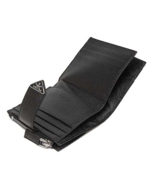 PRADA(プラダ)/プラダ 二つ折り財布 サフィアーノ トライアングルロゴ ブラック メンズ PRADA 2MC066 2DYG F0002/img04