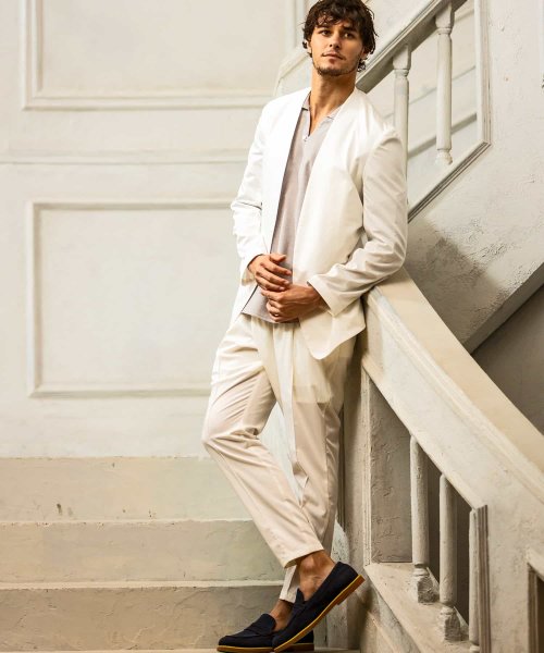 1PIU1UGUALE3 RELAX(ウノピゥウノウグァーレトレ リラックス)ノーカラージャケット 