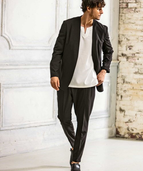 1PIU1UGUALE3 RELAX(ウノピゥウノウグァーレトレ リラックス)ノーカラージャケット 