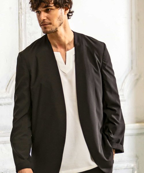 1PIU1UGUALE3 RELAX(ウノピゥウノウグァーレトレ リラックス)ノーカラージャケット 