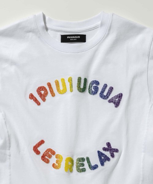 1PIU1UGUALE3 RELAX(1PIU1UGUALE3 RELAX)/1PIU1UGUALE3 RELAX(ウノピゥウノウグァーレトレ リラックス)レインボーサークルロゴ半袖Tシャツ/img10