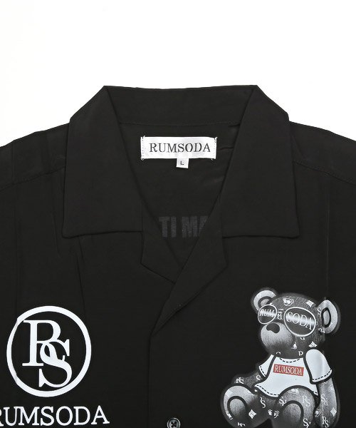 LUXSTYLE(ラグスタイル)/RUMSODA(ラムソーダ)ベアプリントオープンカラー半袖シャツ/半袖シャツ メンズ オープンカラー テディベア クマ ロゴ プリント/img20