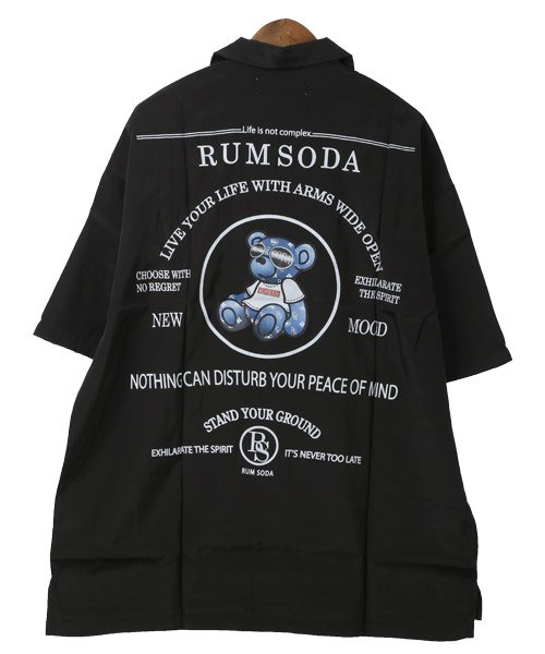 LUXSTYLE(ラグスタイル)/RUMSODA(ラムソーダ)ベアプリントオープンカラー半袖シャツ/半袖シャツ メンズ オープンカラー テディベア クマ ロゴ バックプリント/img10