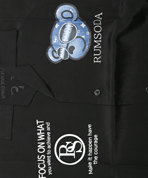 LUXSTYLE(ラグスタイル)/RUMSODA(ラムソーダ)ベアプリントオープンカラー半袖シャツ/半袖シャツ メンズ オープンカラー テディベア クマ ロゴ バックプリント/img21