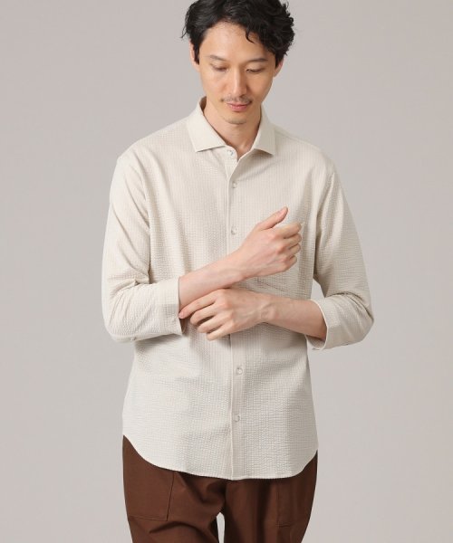 【抗菌防臭／7分袖】サッカージャージ ストライプシャツ また