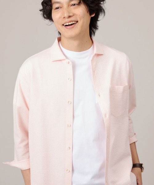 【抗菌防臭／7分袖】サッカージャージ ストライプシャツ また