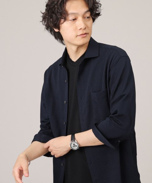 【抗菌防臭／7分袖】サッカージャージ ストライプシャツ また