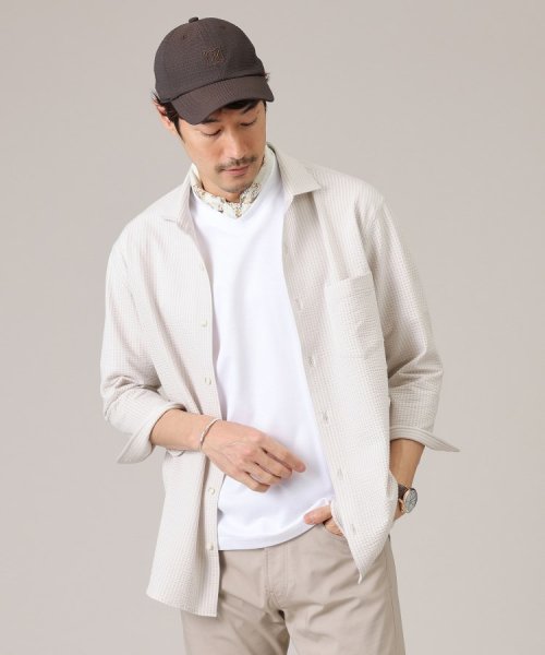 【抗菌防臭／7分袖】サッカージャージ ストライプシャツ また