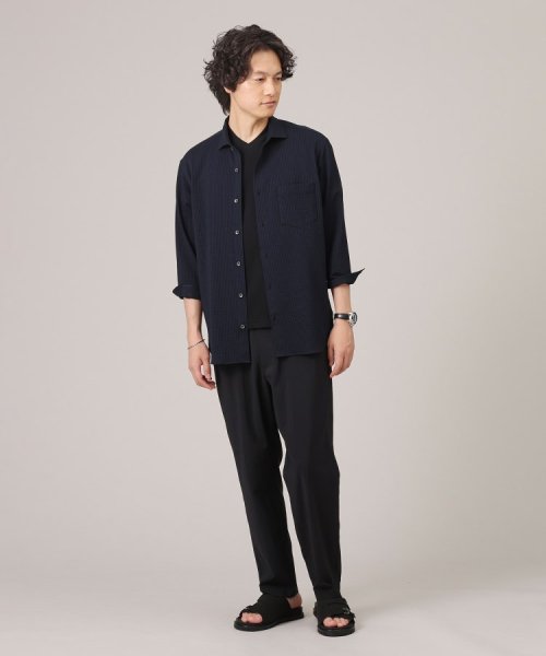 【抗菌防臭／7分袖】サッカージャージ ストライプシャツ また