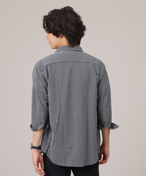 【抗菌防臭／7分袖】サッカージャージ ストライプシャツ また