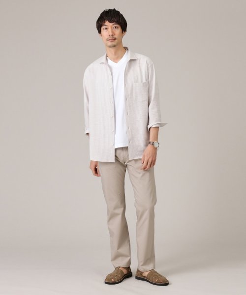 【抗菌防臭／7分袖】サッカージャージ ストライプシャツ また