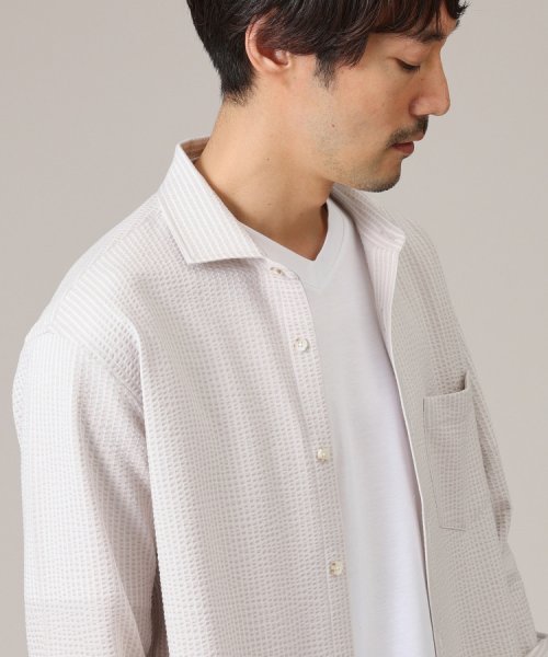 【抗菌防臭／7分袖】サッカージャージ ストライプシャツ また