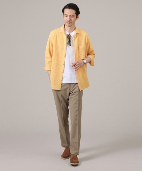 【抗菌防臭／7分袖】サッカージャージ ストライプシャツ また