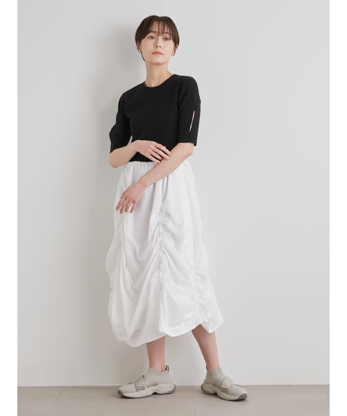 安い 買う なら - 【emmi atelier】撥水変形シャーリングスカート オフ