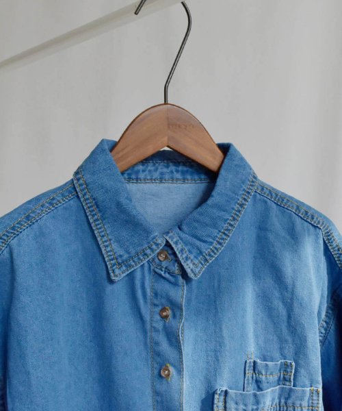 ARGO TOKYO(アルゴトウキョウ)/Big Pocket Denim Shirt 23001　ビッグポケットデニムシャツ　デニム　シャツ　ブラウス　トップス　春　秋　新作/img02