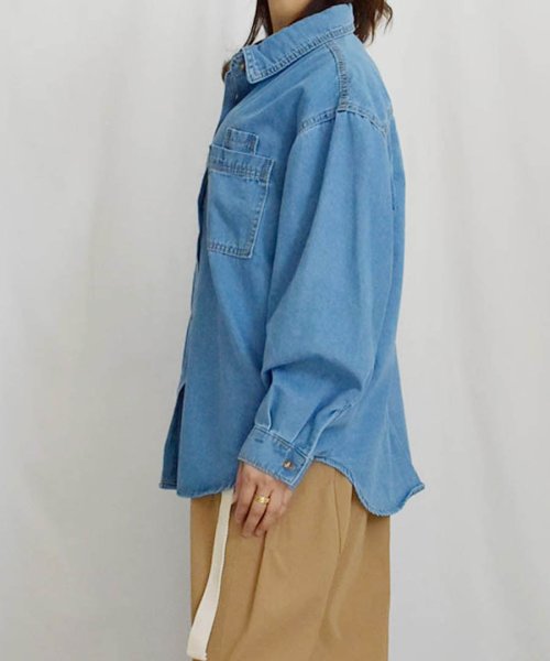 ARGO TOKYO(アルゴトウキョウ)/Big Pocket Denim Shirt 23001　ビッグポケットデニムシャツ　デニム　シャツ　ブラウス　トップス　春　秋　新作/img04