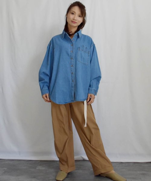 ARGO TOKYO(アルゴトウキョウ)/Big Pocket Denim Shirt 23001　ビッグポケットデニムシャツ　デニム　シャツ　ブラウス　トップス　春　秋　新作/img07