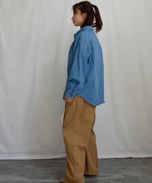 ARGO TOKYO(アルゴトウキョウ)/Big Pocket Denim Shirt 23001　ビッグポケットデニムシャツ　デニム　シャツ　ブラウス　トップス　春　秋　新作/img09