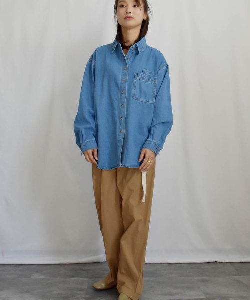 ARGO TOKYO(アルゴトウキョウ)/Big Pocket Denim Shirt 23001　ビッグポケットデニムシャツ　デニム　シャツ　ブラウス　トップス　春　秋　新作/img12