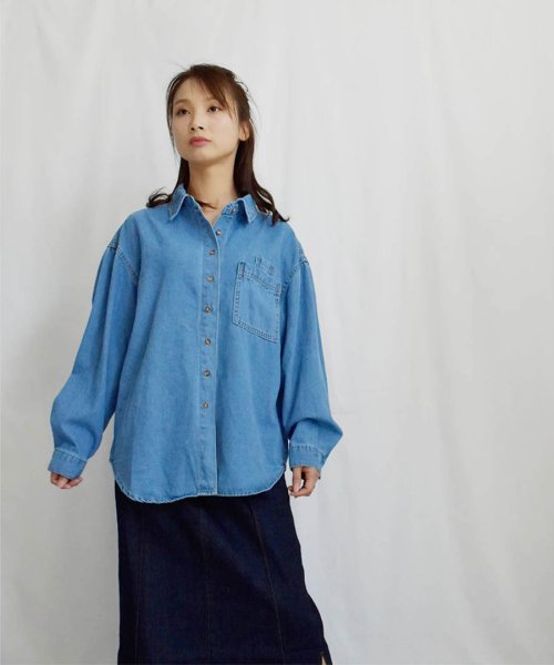 ARGO TOKYO(アルゴトウキョウ)/Big Pocket Denim Shirt 23001　ビッグポケットデニムシャツ　デニム　シャツ　ブラウス　トップス　春　秋　新作/img18