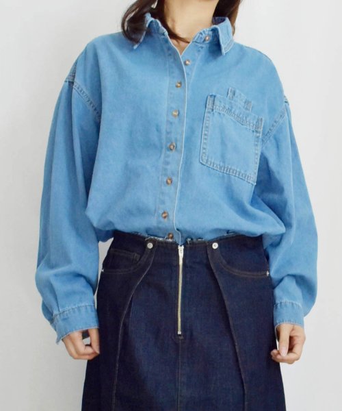 ARGO TOKYO(アルゴトウキョウ)/Big Pocket Denim Shirt 23001　ビッグポケットデニムシャツ　デニム　シャツ　ブラウス　トップス　春　秋　新作/img24