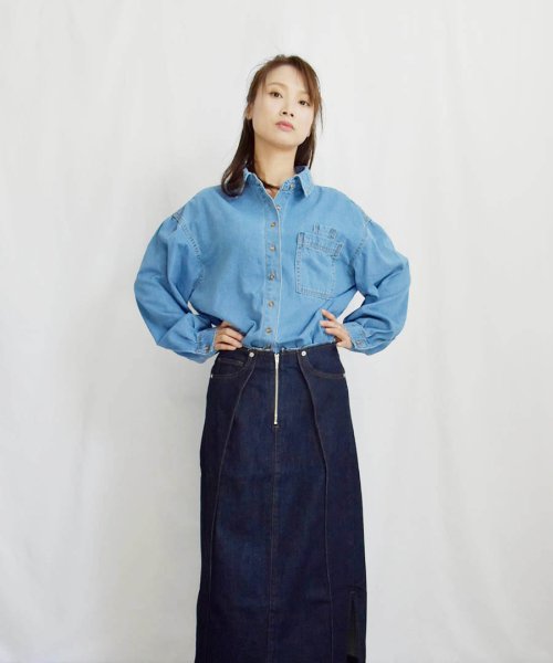 ARGO TOKYO(アルゴトウキョウ)/Big Pocket Denim Shirt 23001　ビッグポケットデニムシャツ　デニム　シャツ　ブラウス　トップス　春　秋　新作/img30