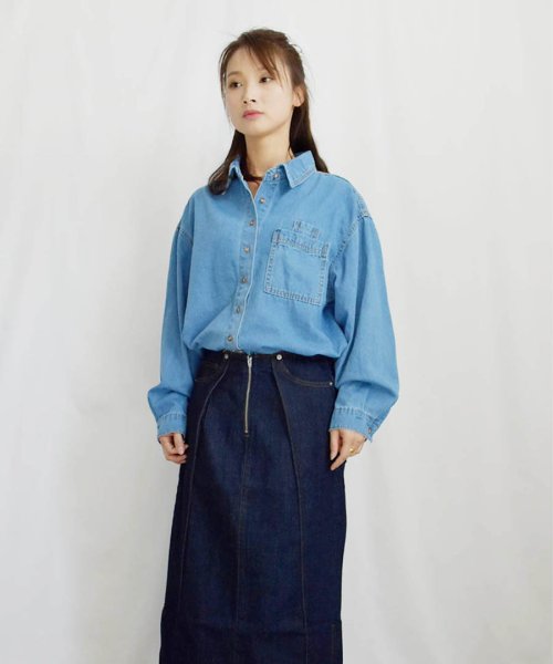 ARGO TOKYO(アルゴトウキョウ)/Big Pocket Denim Shirt 23001　ビッグポケットデニムシャツ　デニム　シャツ　ブラウス　トップス　春　秋　新作/img33