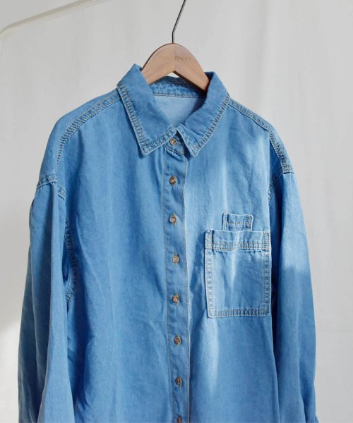 ARGO TOKYO(アルゴトウキョウ)/Big Pocket Denim Shirt 23001　ビッグポケットデニムシャツ　デニム　シャツ　ブラウス　トップス　春　秋　新作/img36