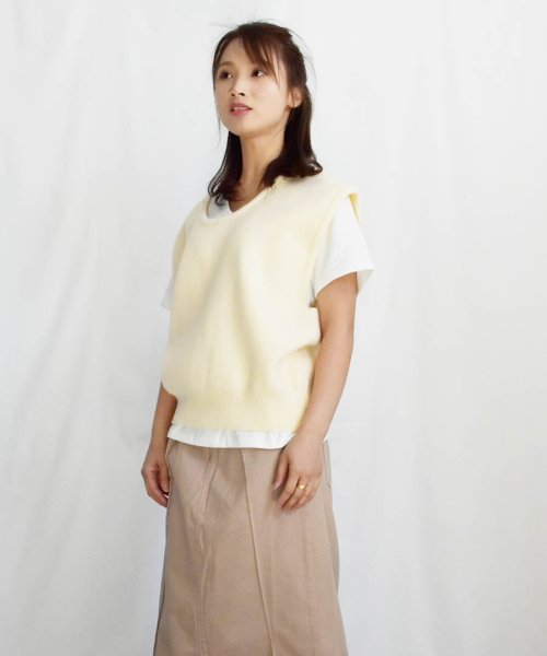 ARGO TOKYO(アルゴトウキョウ)/2023年SS新作　Crew－neck Color Knit Vest　25059　クルーネックカラーニットベスト　ニットベスト　ニットジレ　ニットトップス　ト/img24