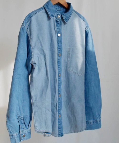 ARGO TOKYO(アルゴトウキョウ)/Switching Denim Shirt 23040 切り替えデニムシャツ　切り替えデニム　デニムシャツ　シャツ　ブラウス　コットンシャツ　春　秋　冬　トップ/img22