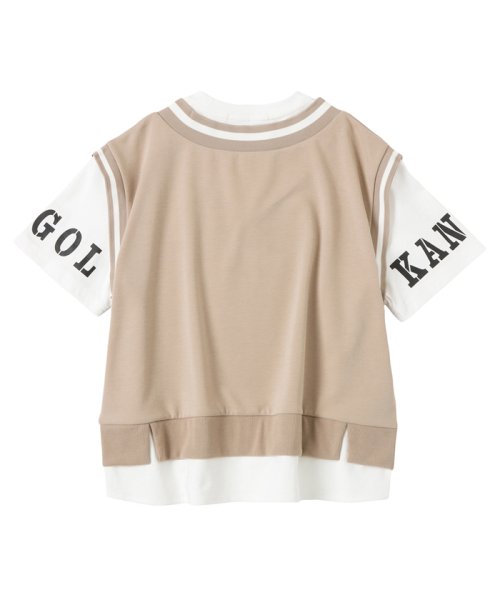 MAC HOUSE(kid's)(マックハウス（キッズ）)/KANGOL カンゴール ポンチ素材 ベストフェイクレイヤードTシャツ 887456/img03