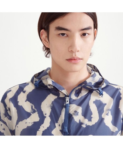 撥水 エクストラライトプリントフーデッドジャケット 