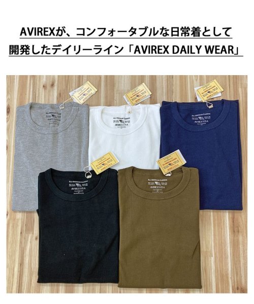 TopIsm(トップイズム)/AVIREX アビレックス Tシャツ メンズ 半袖 サーマル クルーネックTシャツ 無地 デイリーインナー カットソー /img13