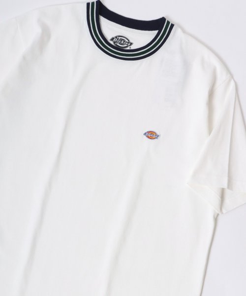 LAZAR(ラザル)/【Lazar】Dickies/ディッキーズ 別注 オーバーサイズ ロゴワッペン ワンポイント刺繍 Tシャツ/無地/リブライン リンガー メンズ 半袖 Tシャツ/img14