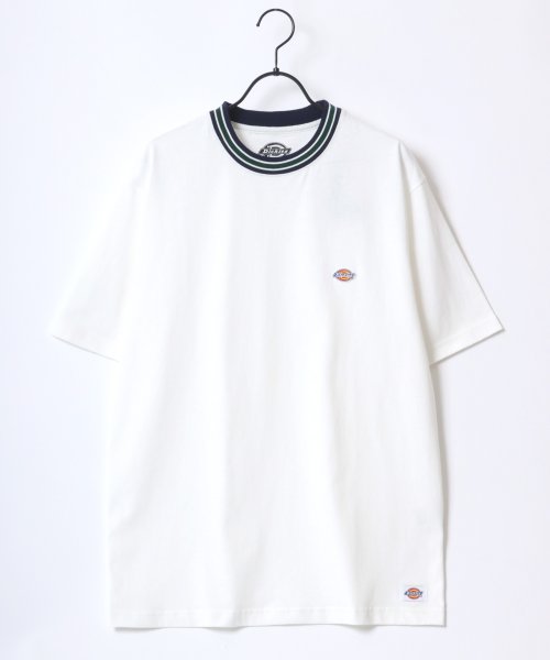 LAZAR(ラザル)/【Lazar】Dickies/ディッキーズ 別注 オーバーサイズ ロゴワッペン ワンポイント刺繍 Tシャツ/無地/リブライン リンガー メンズ 半袖 Tシャツ/img26