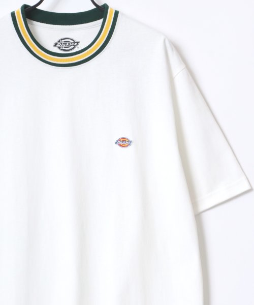 LAZAR(ラザル)/【Lazar】Dickies/ディッキーズ 別注 オーバーサイズ ロゴワッペン ワンポイント刺繍 Tシャツ/無地/リブライン リンガー メンズ 半袖 Tシャツ/img47