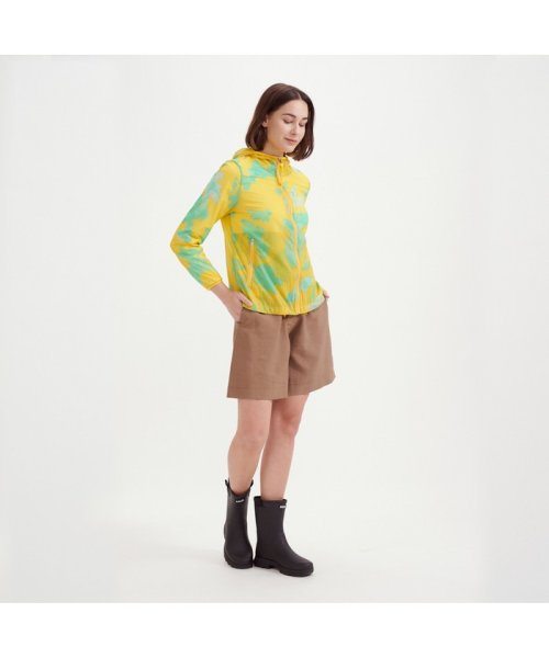 撥水 エクストラライトプリントフーデッドジャケット 