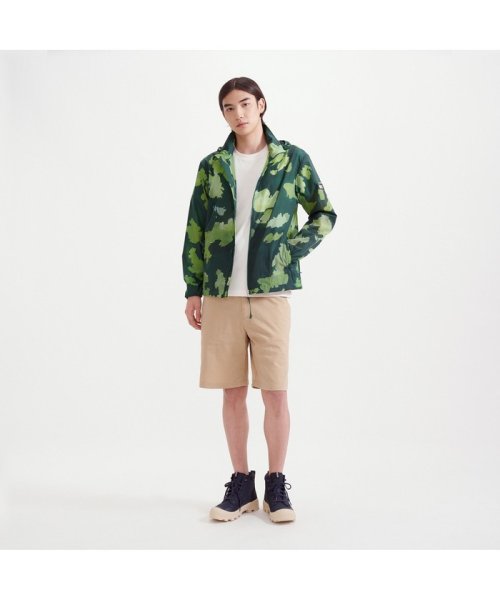 撥水 エクストラライトプリントフーデッドジャケット 