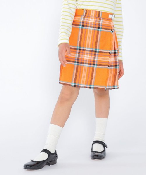 SHIPS KIDS(シップスキッズ)/O'NEIL of DUBLIN:100～130cm / リネン チェック キルト スカート/img01