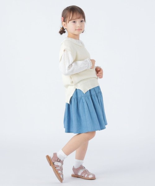 SHIPS KIDS(シップスキッズ)/SHIPS KIDS:100～130cm / ティアード デニム スカート/img04